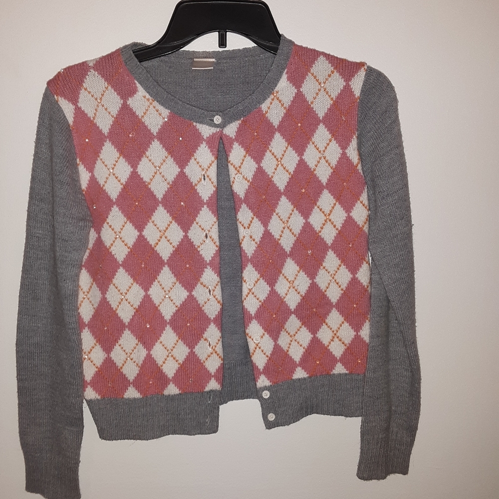 Pink and White Sweater